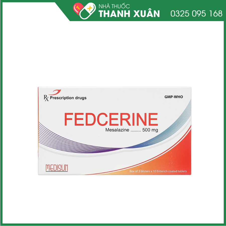 Fedcerine 500mg điều trị viêm loét đại tràng